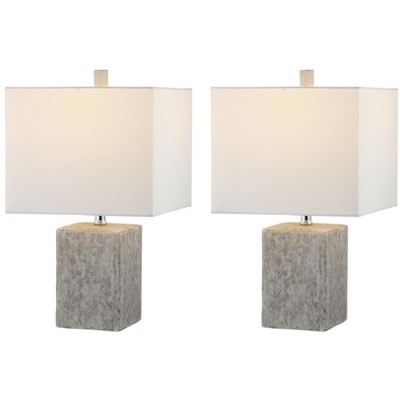 Jaxon 21" White and Grey Ceramic Table Lamp Set