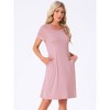 cheibear Women's Tank Crew Neck Soft Lounge Sleeping Pullover Pajama Dress Nightgown - 2 of 4
