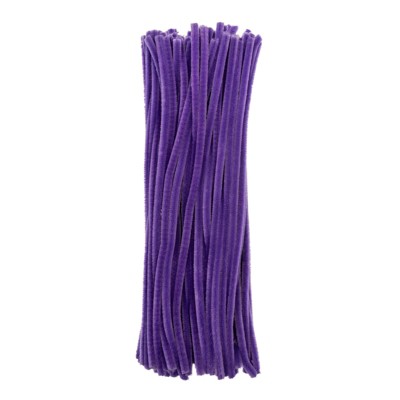 John Bead Fluffy Pipe Cleaners Chenille Stems for Art School Craft Supplies, 12in x 6mm Purple 100 Pieces