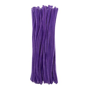 John Bead Fluffy Pipe Cleaners Chenille Stems for Art School Craft Supplies, 12in x 6mm Purple 100 Pieces - 1 of 3