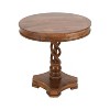 The Urban Port 30" Handcrafted Round Mango Wood Dinette Artisanal Twisted Pedestal Base Dining Table Walnut Brown - 2 of 4