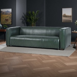 84" Upholstered 3-Seater Sofa with Tuxedo Design & Wood Legs - 1 of 4