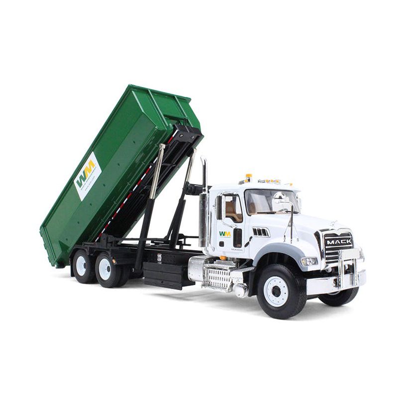 1/34 Mack Granite Waste Management Truck With Green Roll Off Container by First Gear 10-4050, 3 of 7