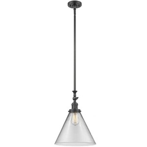 Cone - 1 Light Stem Hung Tiltable Mini Pendant In Industrial Style-18 Inches Tall and 12 Inches Wide - 1 of 1