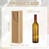 Unique Bargains Thick Kraft Paper Gold Edge Wine Gift Bags 13.7" x 3.7" x 3.5" 6 Pcs - 2 of 4