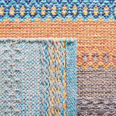 Coastal Charm Handwoven Gray Wool & Cotton 3'x5' Area Rug