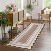 Modern Bordered Living Room Bedroom Rugs, Scalloped Washable Non Slip Dining Room Carpet, Accent Home Decor Rugs - 3 of 4