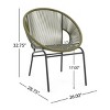 Modern Patio Polyethylene Rattan Trumpet Chair Set of 2,Outdoor Patio Club Chair with Iron Frame,Curved Back Armless Accent Chair-Coolbibila - 4 of 4