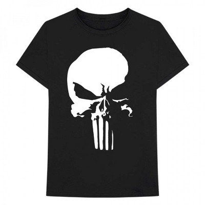 Mens Punisher Hard Shadow Skull Logo T-Shirt