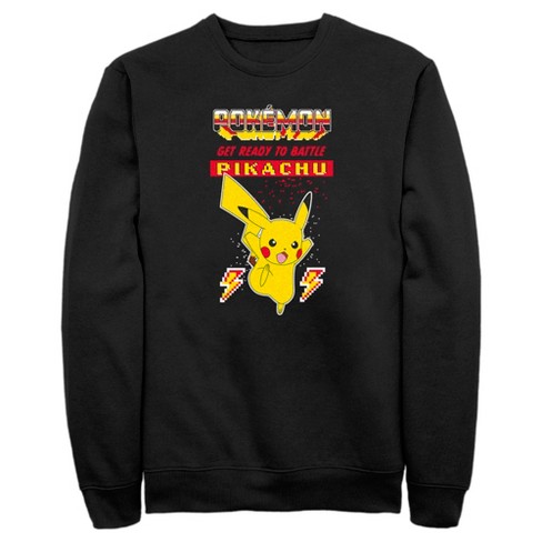 Men's Pokemon Get Ready To Battle Pikachu Retro Sweatshirt : Target