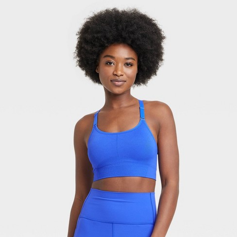 Women's Seamless Medium Support Cami Midline Sports Bra - All In Motion™  Dark Blue Xs : Target