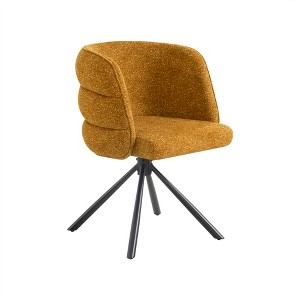 Lyngins Modern Swivel Dining Chairs with Metal Base,Upholstered Kitchen Chairs Set of 2 with Backrest,Chairs for Dining Room,Kitchen - 1 of 4