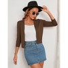 Women’s 3/4 Sleeve Cropped Cardigan Sweaters Open Front Knit Short Bolero Shrugs - 4 of 4