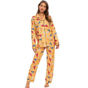 Women's Sleepwear Lounge Solid Nightwear with Pants Soft Long Sleeve Pajama  Set