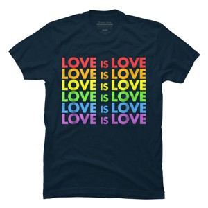 Adult Design By Humans Pride Love is Love By Luckyst T-Shirt - Navy - Large - 1 of 2
