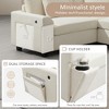 Whisen Modern Chenille U-shaped Sectional Sofa with Oversized Ottoman, Hidden Armrest Storage and Cup Holders, USB Charging Ports - 4 of 4
