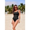 AI'MAGE One Piece Swimsuit Women 2025 Tummy Control Bathing Suits Ruched Modest Full Coverage Swimwear - 2 of 3