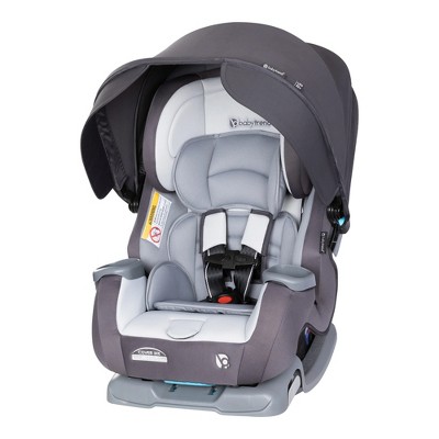 Baby Trend Cover Me 4-in-1 Infant Toddler Convertible Car Seat with Adjustable/Removable Canopy for Sun Protection & 2 Cup Holders, Stormy