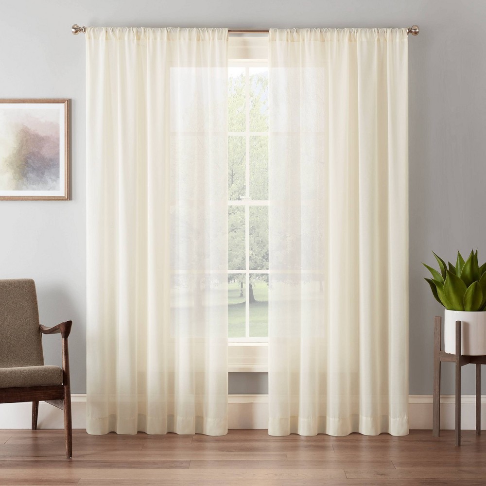 Photos - Curtains & Drapes Eclipse 63"x52" Chelsea UV Light Filtering Curtain Panel Ivory  