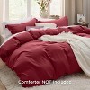 Duvet Cover Set 3pcs Prewashed Fabric Queen Size Bright White - Bedsure - 2 of 4