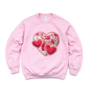 Hearts Patchwork Print - Women's Graphic Sweatshirt - 1 of 4