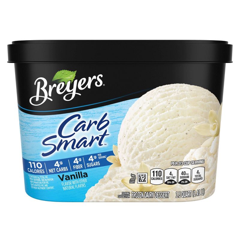 Breyers Carb Smart Vanilla Frozen Dairy Dessert - 48oz, 3 of 8