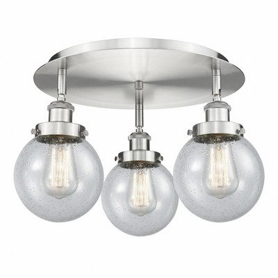 Beacon - 3 Light Flush Mount In Art Deco Style-9.63 Inches Tall and 17.75 Inches Wide