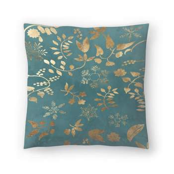 Golden Ornate by Pi Holiday Collection -  14" x 14" Throw Pillow - Americanflat