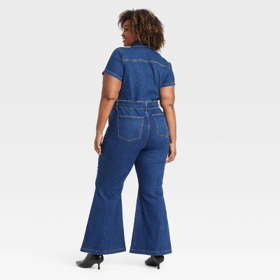 ICHIGO！ AMERI V NECK DENIM JUMPSUIT ICHIGO様専用！ AMERI V NECK DENIM JUMPSUIT - メルカリ
