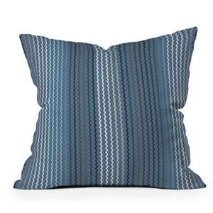Sheila Wenzel Ganny Zig Zag Stripes Outdoor Throw Pillow Blue/Gray - Deny Designs - 1 of 3