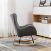 CAVINAS Teddy Fabric Glider Rocking Chair with High Backrest and Armrests,Upholstered Rocking Chairs,Nursery Accent Chair for Bedroom - 4 of 4
