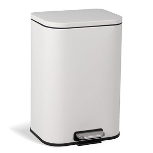 Kitchen Trash Can, Stainless Steel, Foot-Operated, With Soft-Close Lid And Removable Inner Bin, Suitable for Offices, Bathrooms - 1 of 4