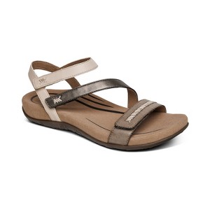 Aetrex Gabby Orthopedic Leather Arch Support Quarter Strappy Sandals For Women - 1 of 4