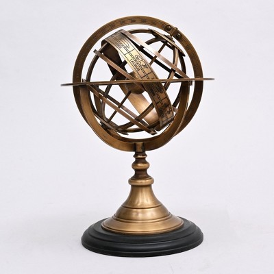 TopComfy Decorative Object Tabletop Globe on Aluminum Base for Elegant Home or Office Decor, Gold, 7.5"*7.5"*10.5"
