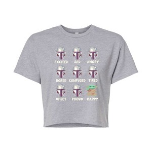 Women's - Star Wars - The Mandalorian Mandalorian Moods Cropped Graphic T-Shirt - 1 of 4