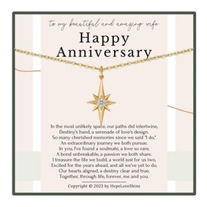 HOPE LOVE SHINE Wedding Anniversary Necklace – Sentimental Gift for Wife, Romantic Jewelry for Her Gold or Silver - 1 of 1