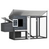 vidaXL Outdoor Chicken Cage Hen House with 1 Egg Cage Gray Wood - 3 of 4