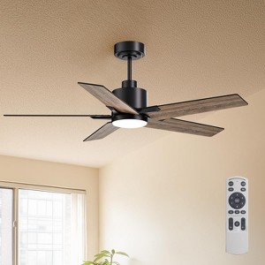 Siljoy 46 Inch Ceiling Fans with Lights and Remote Control for Bedroom, Modern Black Ceiling Fan with Quiet Reversible DC Motor, 3CCT, Dimmable - 1 of 4