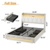 Upholstered Platform Bed Frame with Headboard, 4 Dustproof Storage Drawers & LED Lights - 2 of 4