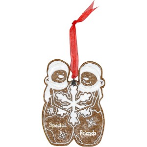 Pavilion Gift Company - Special Friends - 4" Snowcouple  Ornament - Decorative Objects - 1 of 4