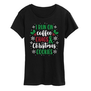 Women's - Instant Message - Coffee Chaos Christmas Cookies Short Sleeve Graphic T-Shirt - 1 of 4