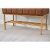CAVINAS Rectangular Storage Bench, Entryway Bench with Shoe Storage, Comfy Foot Stool with Lift-Up Seat Cushion for Living Room, Bedroom - 4 of 4