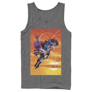 Men's Superman Wonder Woman Kiss Tank Top - 1 of 3