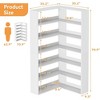 6 Tier Industrial Corner Bookshelf - l-Shaped Tall Bookcase with Baffles & Wooden Shelves, Large Storage Display Unit - 2 of 4