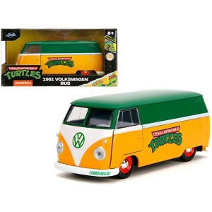 1961 Volkswagen Bus "Teenage Mutant Ninja Turtles" Green and Yellow with White Interior 1/32 Diecast Model Car by Jada - 1 of 4