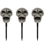 Northlight Set of 3 Skull Stakes Outdoor Yard Halloween Decorations
