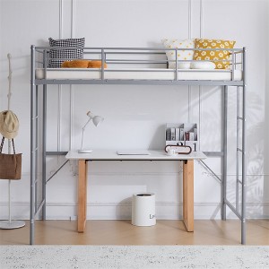 Karl Home Full Loft Bed with Stairs Metal Single Loft Bunk Bed with Safety Guard Rails and 2 Side Ladder, No Spring Box Need - 1 of 4