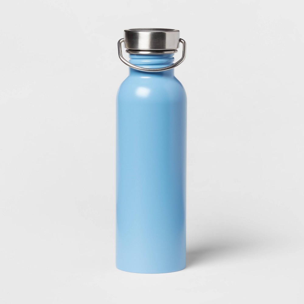 24oz Stainless Steel Single Wall Non-Vacuum Chug Water Bottle Blue - Room Essentials