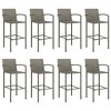 vidaXL Garden Bar Set Grey PE rattan, powder-coated steel, tempered glass - 4 of 4