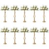 20 Inch Tall 10 Pcs Golden Wedding Centerpiece Stands, Crystal Flower Display Holders for Table Decor, Event Reception Party Home Decorations - 3 of 4